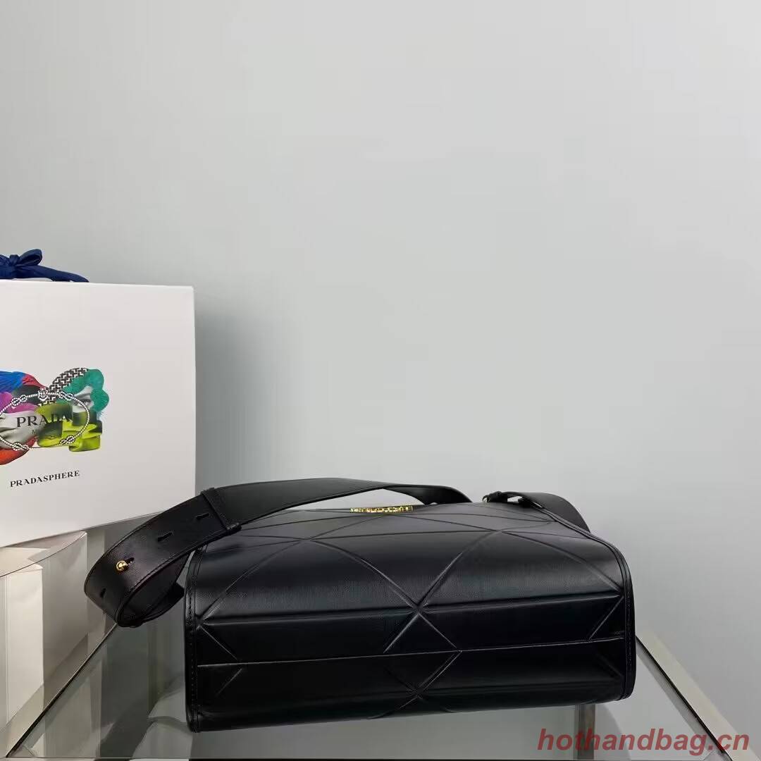 Small leather Prada Symbole bag with topstitching 1HH039 black Small leather Prada Symbole bag with topstitching 1HH039 black