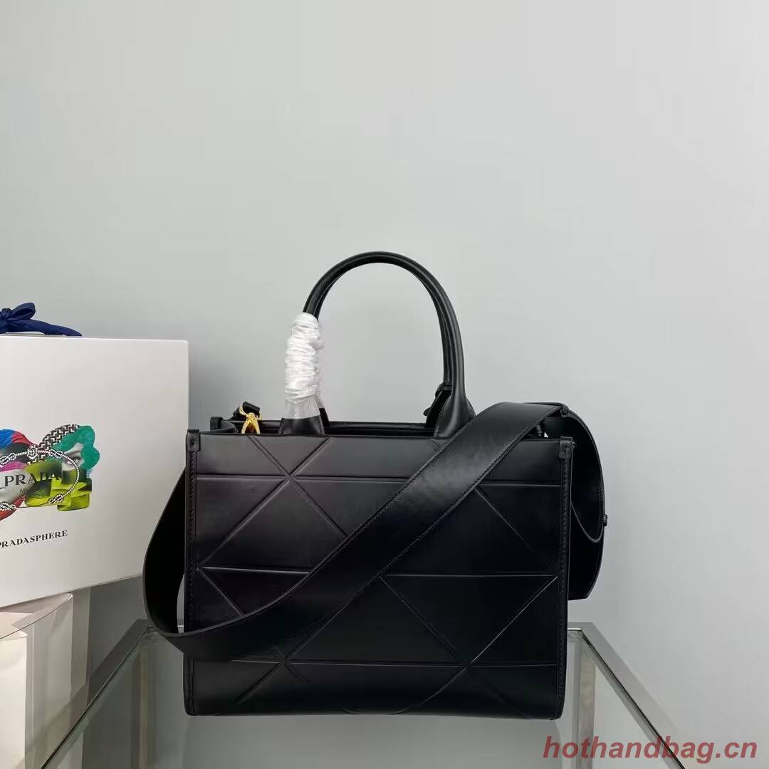Small leather Prada Symbole bag with topstitching 1HH039 black Small leather Prada Symbole bag with topstitching 1HH039 black