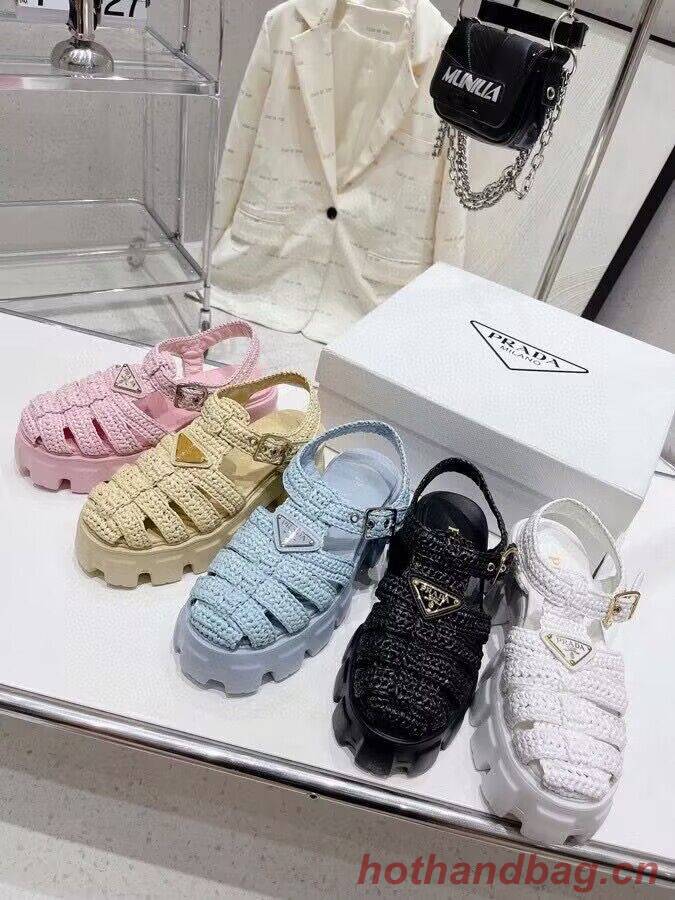 Prada Weave Sandals Shoes PD30362 Pink Prada Weave Sandals Shoes PD30362 Pink