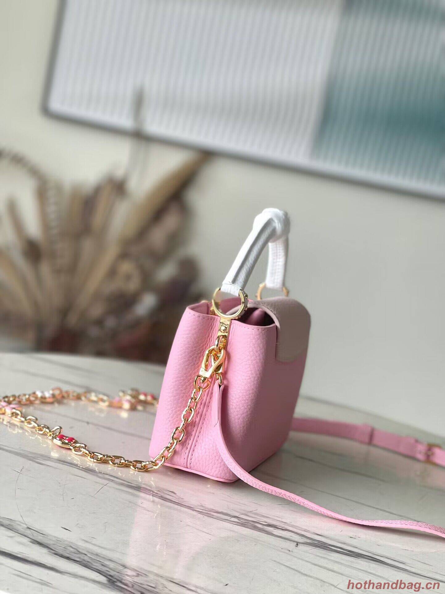 Louis Vuitton Capucines Original Leather Bag M22375 Light Pink Louis Vuitton Capucines Original Leather Bag M22375 Light Pink
