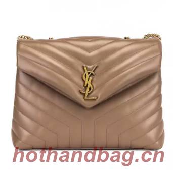 SAINT LAURENT Loulou Monogram medium quilted leather shoulder bag 74558 Khaki SAINT LAURENT Loulou Monogram medium quilted leather shoulder bag 74558 Khaki
