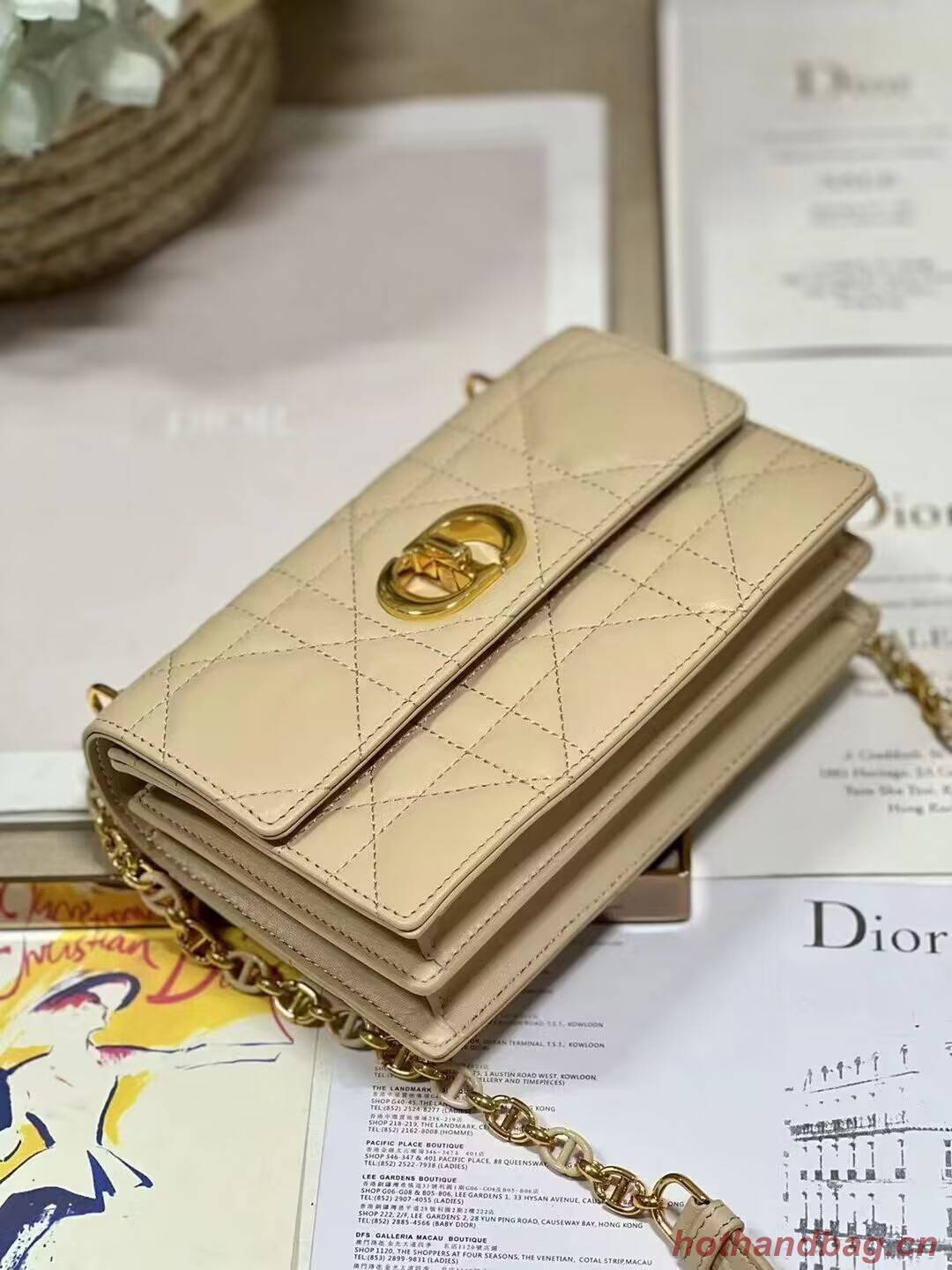 Dior MISS CARO MINI BAG Macrocannage Lambskin S5169UD Sand-Colored Dior MISS CARO MINI BAG Macrocannage Lambskin S5169UD Sand-Colored