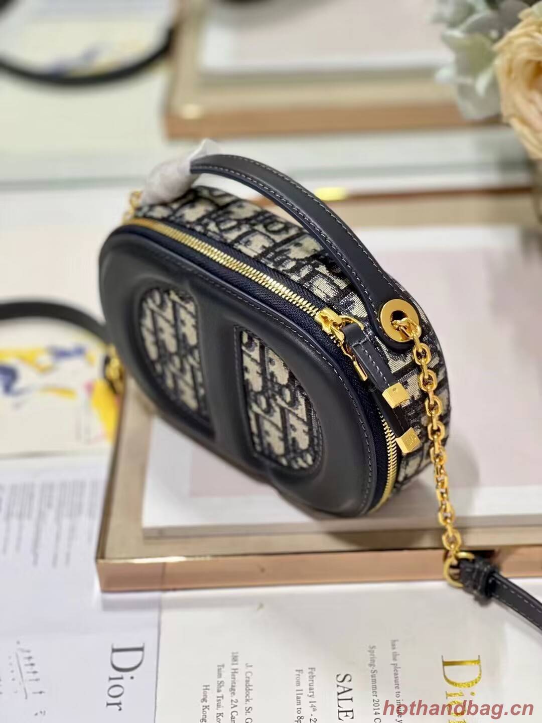 CD SIGNATURE OVAL CAMERA BAG Blue Dior Oblique Jacquard S2201UTZQ CD SIGNATURE OVAL CAMERA BAG Blue Dior Oblique Jacquard S2201UTZQ