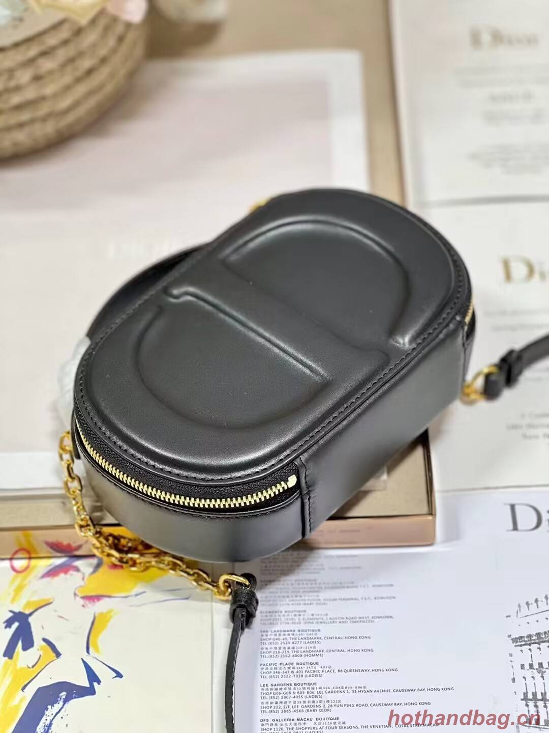 DIOR SIGNATURE OVAL CAMERA BAG Calfskin with Embossed CD Signature S2201UMFV black DIOR SIGNATURE OVAL CAMERA BAG Calfskin with Embossed CD Signature S2201UMFV black