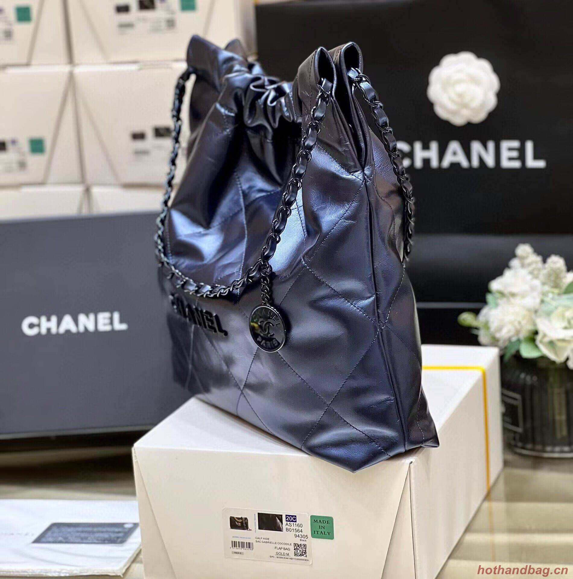 Chanel Calf leather shopping bag AS3261 Navy Blue Chanel Calf leather shopping bag AS3261 Navy Blue