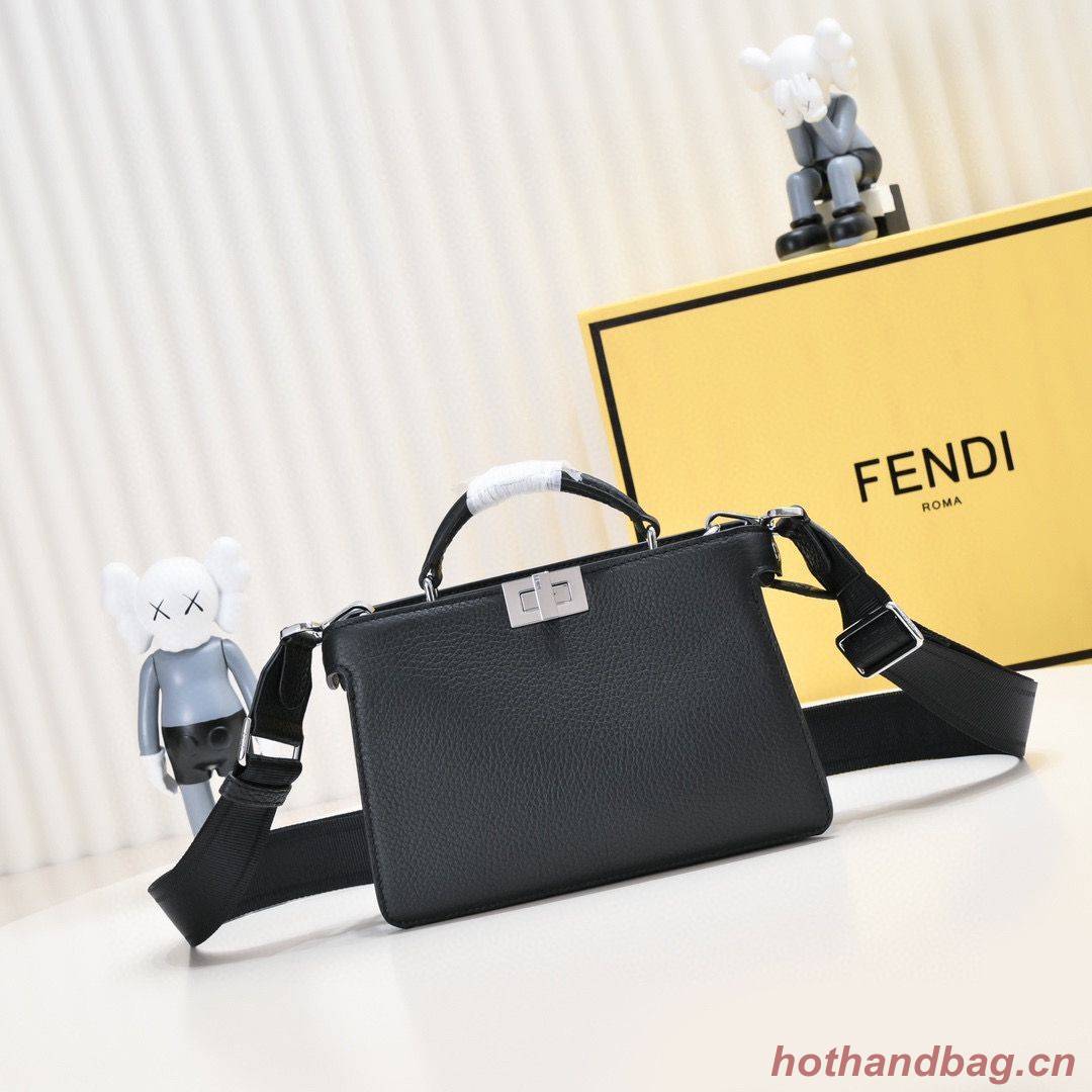 Fendi Peekaboo ISeeU XCross Small Original Leather Bag 2317 Black Fendi Peekaboo ISeeU XCross Small Original Leather Bag 2317 Black