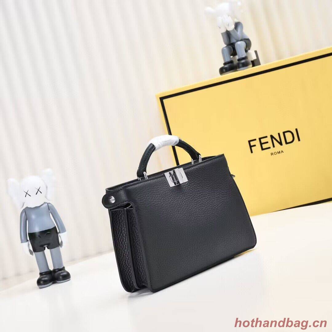 Fendi Peekaboo ISeeU XCross Small Original Leather Bag 2317 Black Fendi Peekaboo ISeeU XCross Small Original Leather Bag 2317 Black
