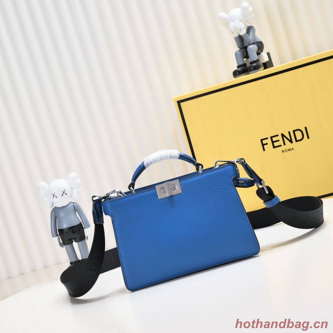 Fendi Peekaboo ISeeU XCross Small Original Leather Bag 2317 Blue Fendi Peekaboo ISeeU XCross Small Original Leather Bag 2317 Blue