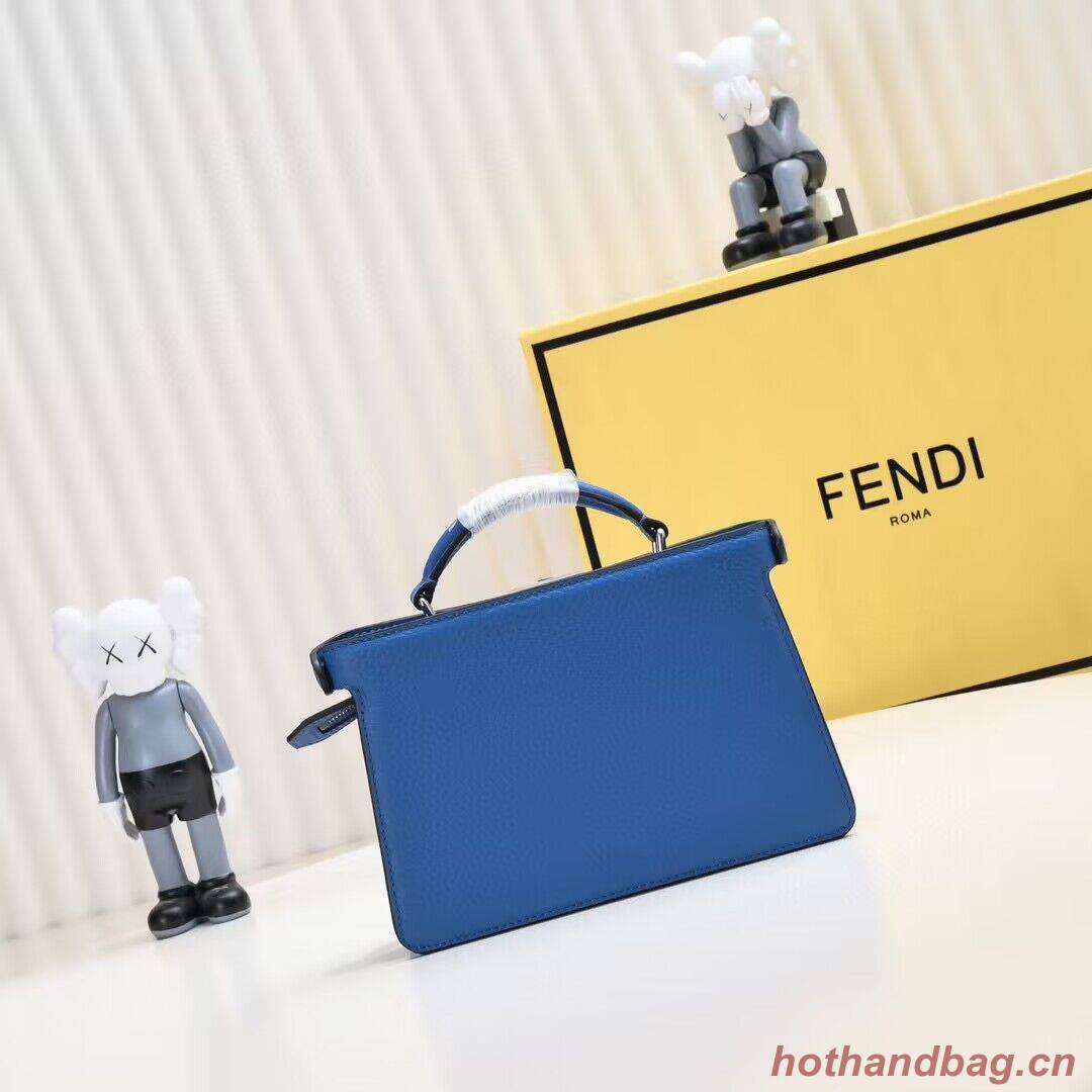 Fendi Peekaboo ISeeU XCross Small Original Leather Bag 2317 Blue Fendi Peekaboo ISeeU XCross Small Original Leather Bag 2317 Blue