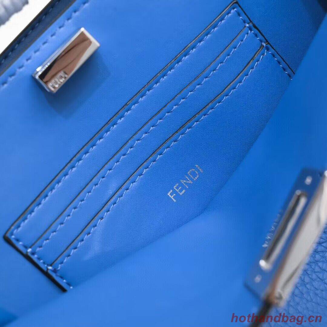 Fendi Peekaboo ISeeU XCross Small Original Leather Bag 2317 Blue Fendi Peekaboo ISeeU XCross Small Original Leather Bag 2317 Blue