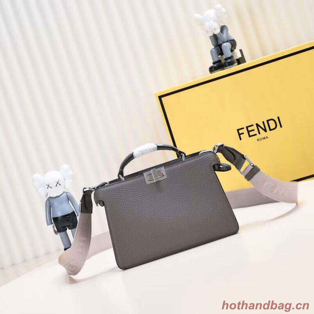 Fendi Peekaboo ISeeU XCross Small Original Leather Bag 2317 Dark Gray Fendi Peekaboo ISeeU XCross Small Original Leather Bag 2317 Dark Gray