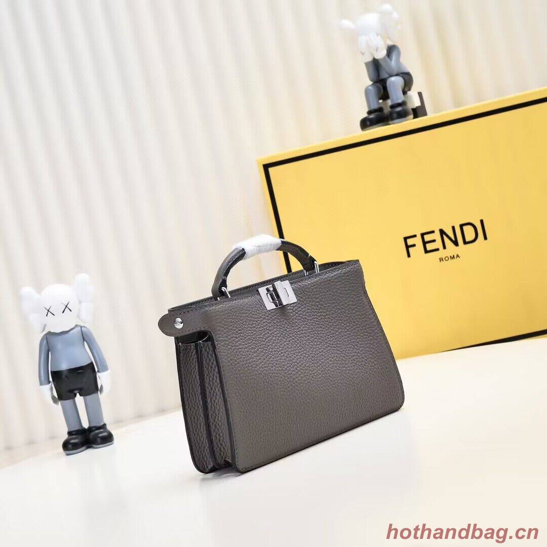 Fendi Peekaboo ISeeU XCross Small Original Leather Bag 2317 Dark Gray Fendi Peekaboo ISeeU XCross Small Original Leather Bag 2317 Dark Gray