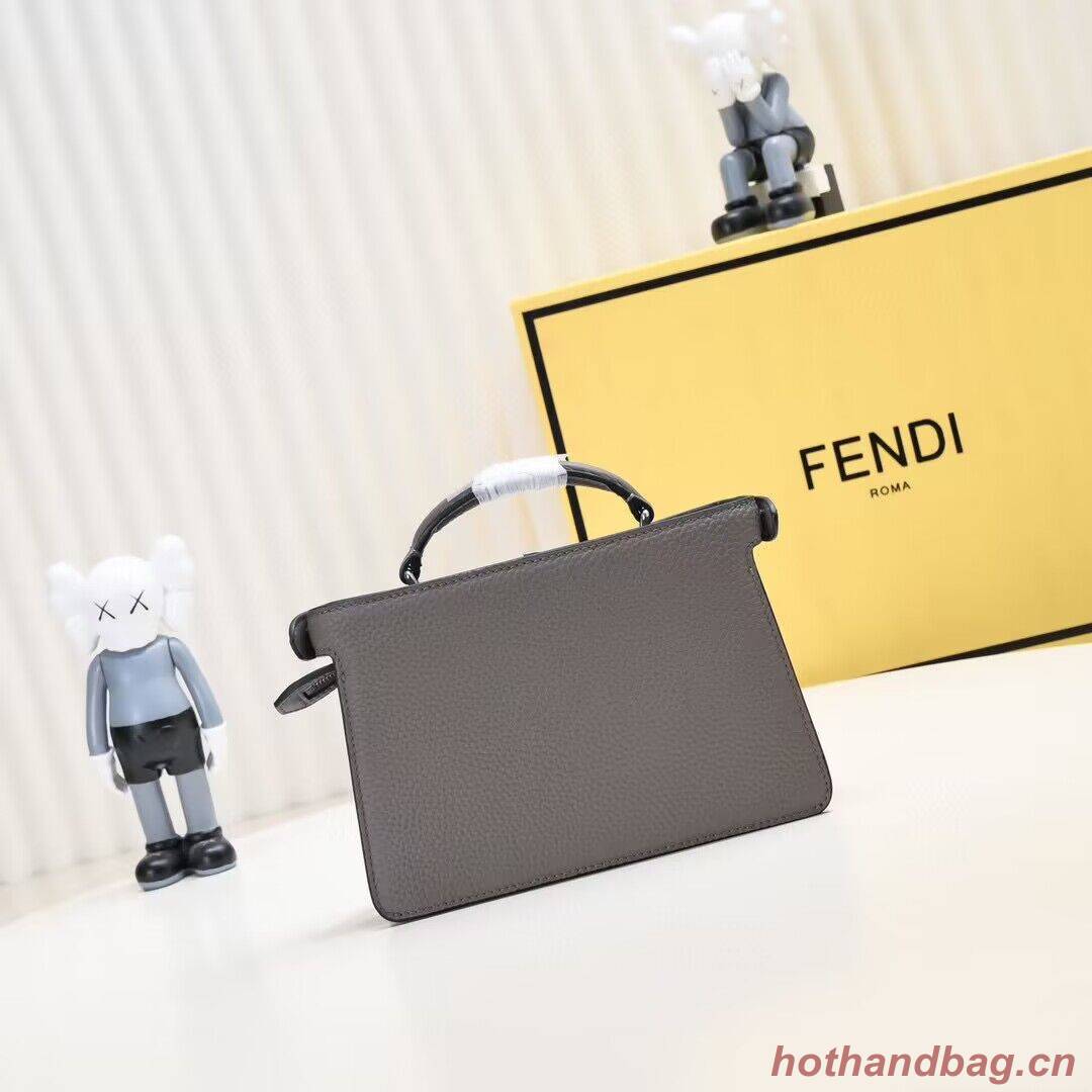 Fendi Peekaboo ISeeU XCross Small Original Leather Bag 2317 Dark Gray Fendi Peekaboo ISeeU XCross Small Original Leather Bag 2317 Dark Gray