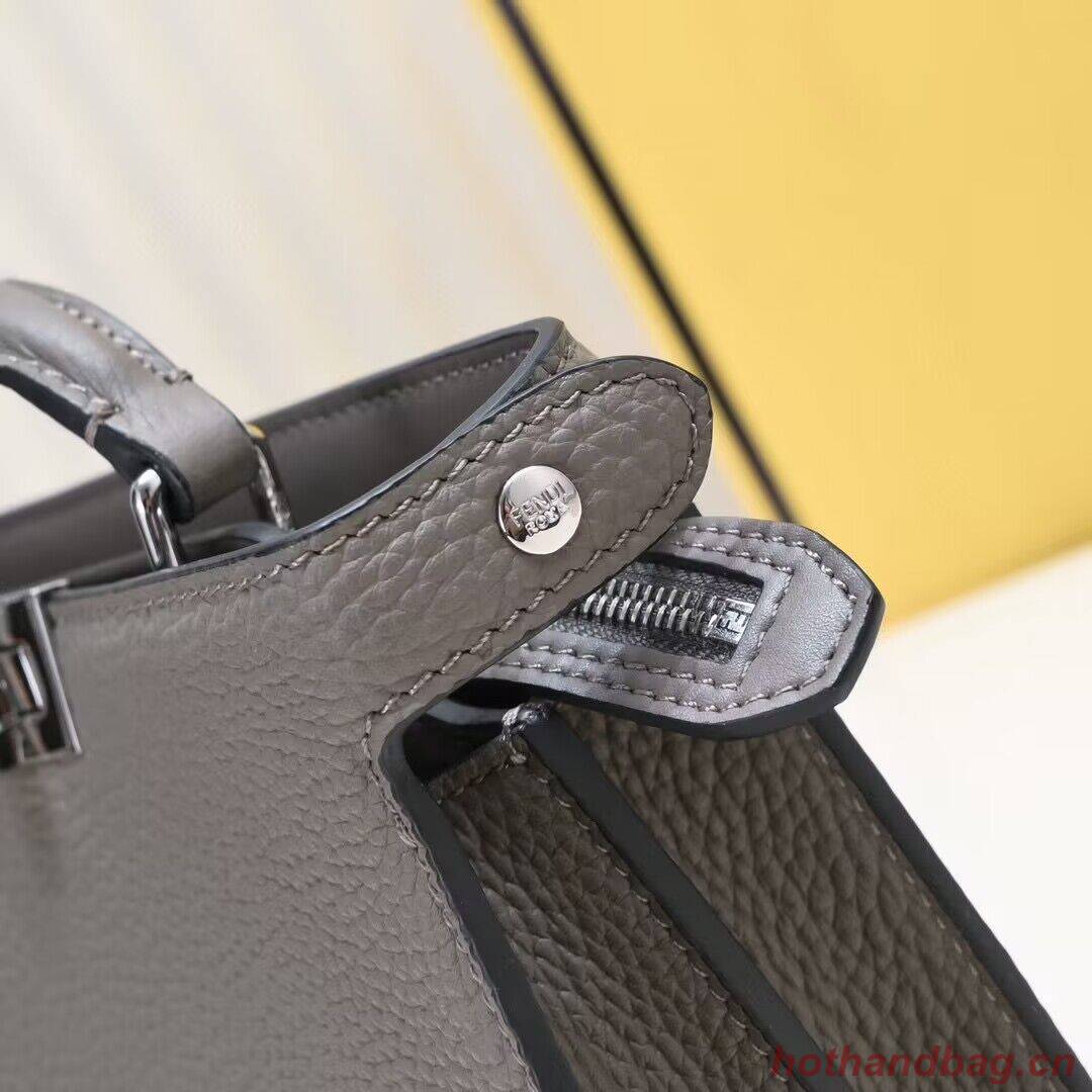 Fendi Peekaboo ISeeU XCross Small Original Leather Bag 2317 Dark Gray Fendi Peekaboo ISeeU XCross Small Original Leather Bag 2317 Dark Gray