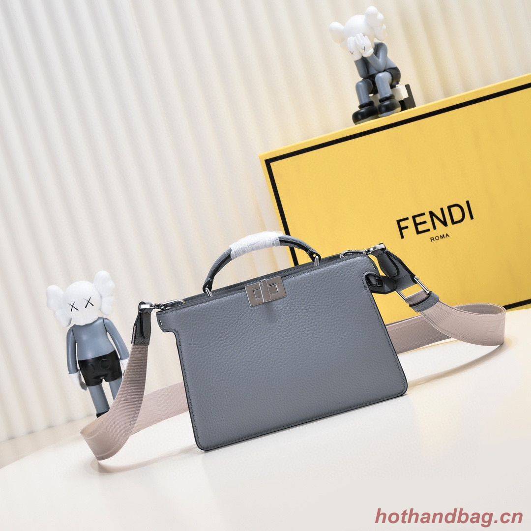 Fendi Peekaboo ISeeU XCross Small Original Leather Bag 2317 Light Gray Fendi Peekaboo ISeeU XCross Small Original Leather Bag 2317 Light Gray