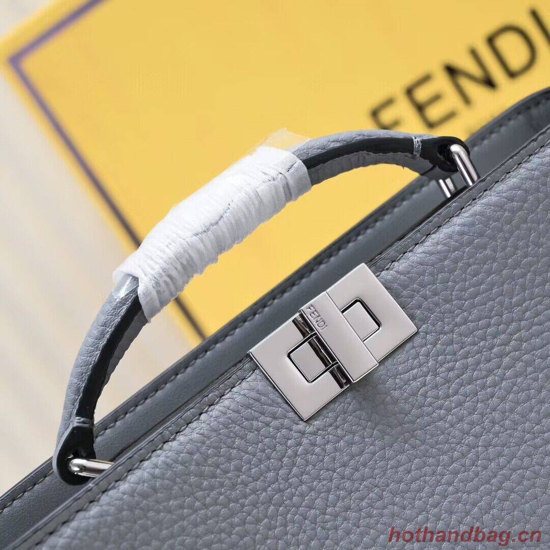 Fendi Peekaboo ISeeU XCross Small Original Leather Bag 2317 Light Gray Fendi Peekaboo ISeeU XCross Small Original Leather Bag 2317 Light Gray