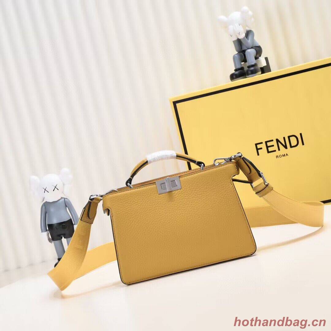 Fendi Peekaboo ISeeU XCross Small Original Leather Bag 2317 Yellow Fendi Peekaboo ISeeU XCross Small Original Leather Bag 2317 Yellow