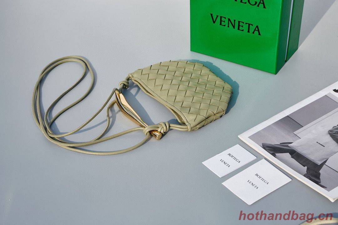 Bottega Veneta Sardine Intrecciato Gold Hardware Handle Bag 744267 Gray Green Bottega Veneta Sardine Intrecciato Gold Hardware Handle Bag 744267 Gray Green