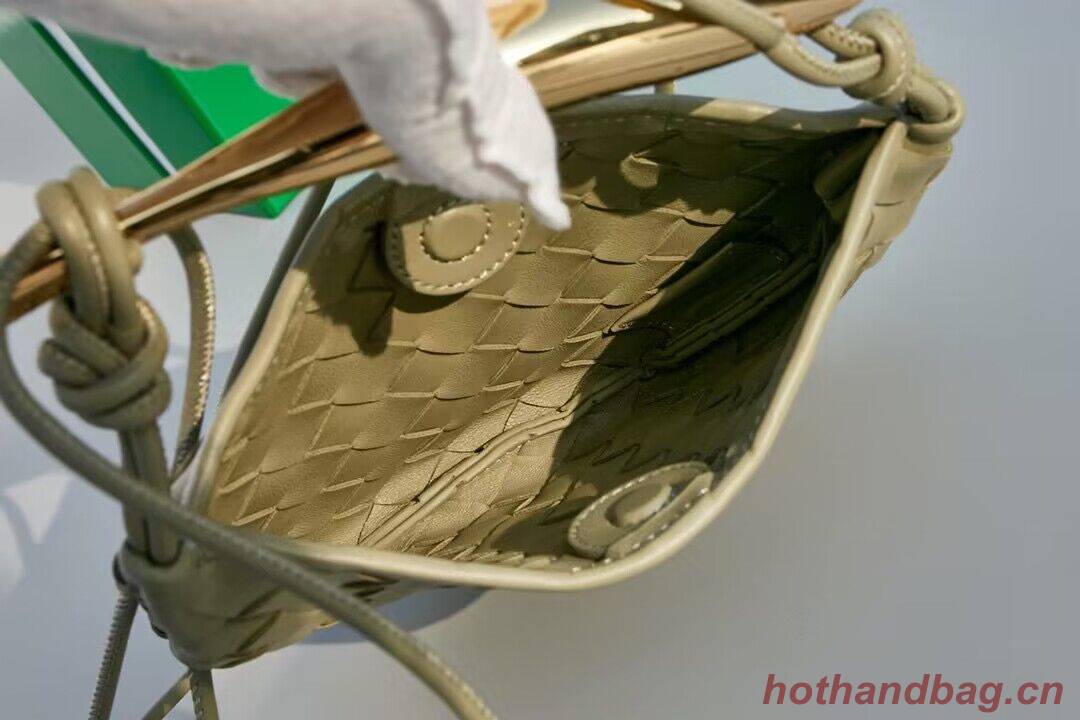 Bottega Veneta Sardine Intrecciato Gold Hardware Handle Bag 744267 Gray Green Bottega Veneta Sardine Intrecciato Gold Hardware Handle Bag 744267 Gray Green