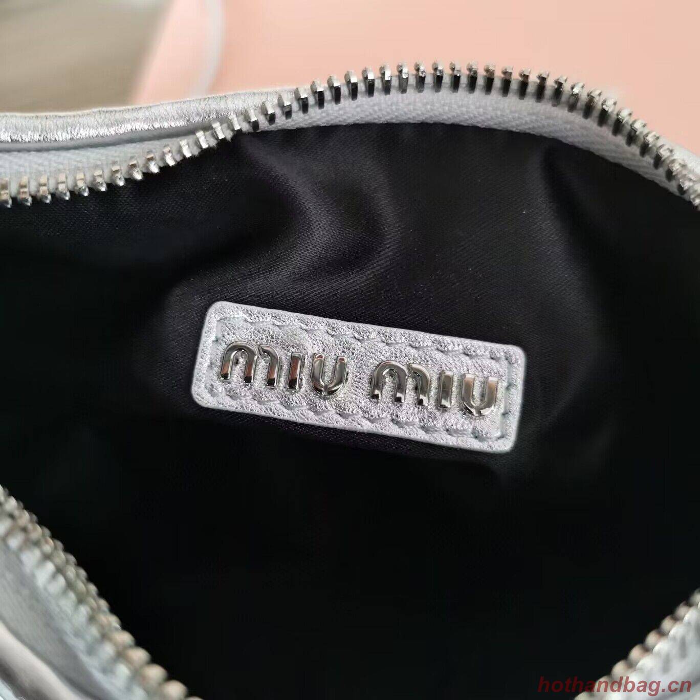 Miu Miu Wander Matelasse Original Sheepskin Bag 5BC125 Silver Miu Miu Wander Matelasse Original Sheepskin Bag 5BC125 Silver