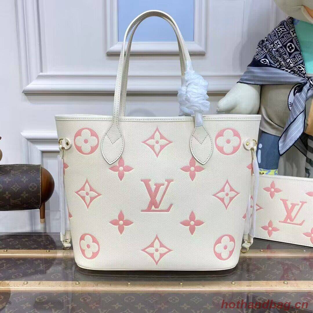 Louis Vuitton SAC NEVERFULL Original Leather Bag MM M21579 Cream&Pink Louis Vuitton SAC NEVERFULL Original Leather Bag MM M21579 Cream&Pink