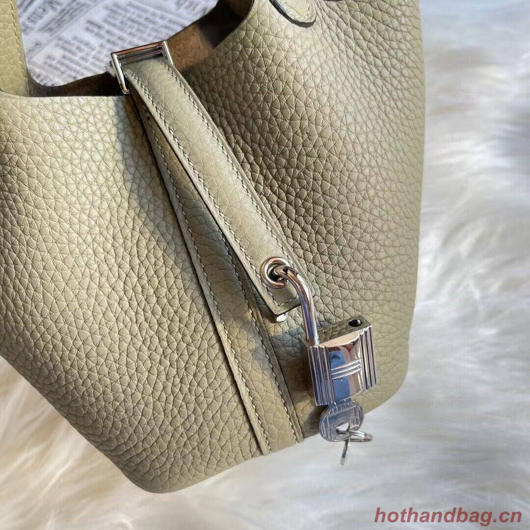 Hermes Mini Picotin 14 Lock Bags Original Togo Leather PL5302 Light Gray Hermes Mini Picotin 14 Lock Bags Original Togo Leather PL5302 Light Gray