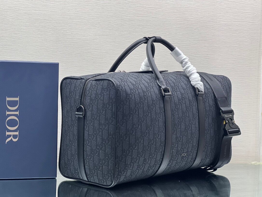 Dior Lighot 50 Oblique Jacquard Bag 727762 Black Dior Lighot 50 Oblique Jacquard Bag 727762 Black