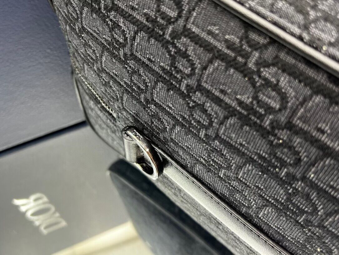 Dior Lighot 50 Oblique Jacquard Bag 727762 Black Dior Lighot 50 Oblique Jacquard Bag 727762 Black