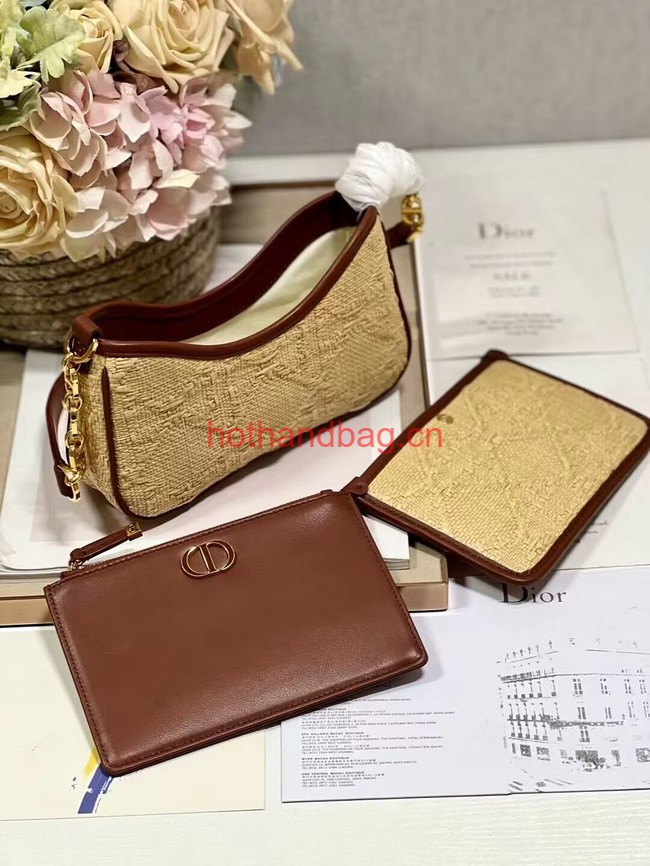 Dior 30 MONTAIGNE HOBO AVENUE MINI BAG Natural Cannage Raffia S2187UCNX Dior 30 MONTAIGNE HOBO AVENUE MINI BAG Natural Cannage Raffia S2187UCNX