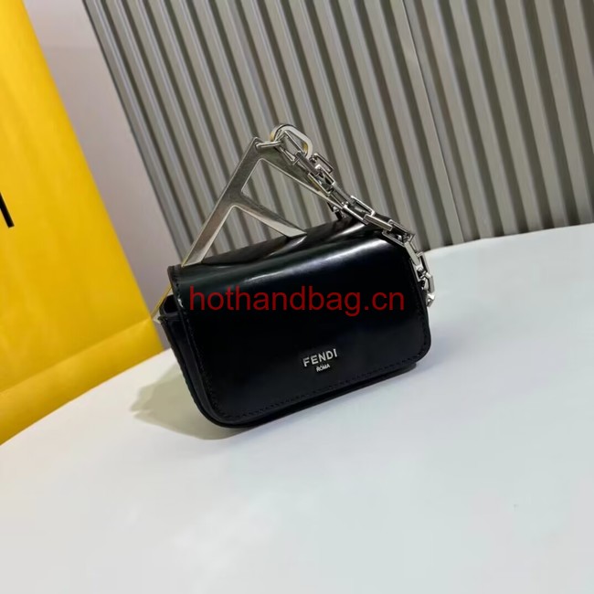 Fendi mini smooth leather bag F1089 black Fendi mini smooth leather bag F1089 black