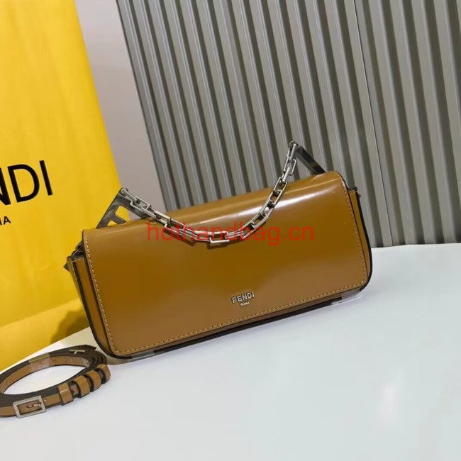 Fendi small smooth leather bag F1090 brown Fendi small smooth leather bag F1090 brown