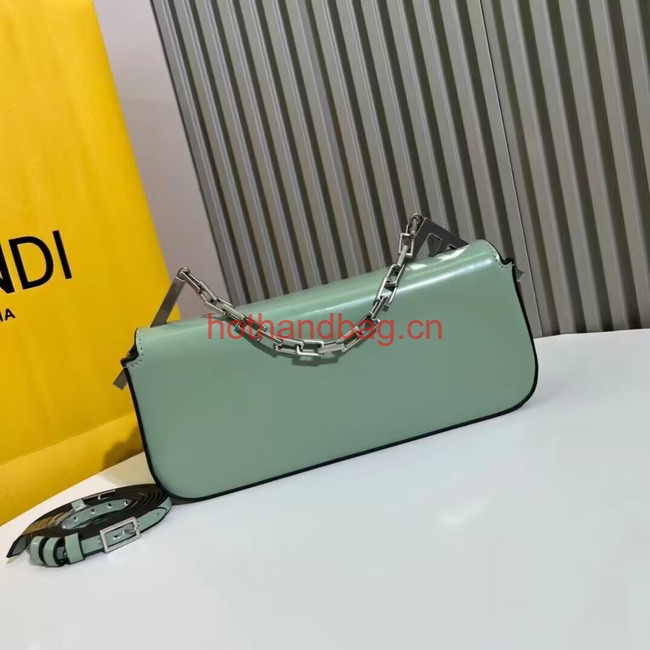 Fendi small smooth leather bag F1090 green Fendi small smooth leather bag F1090 green