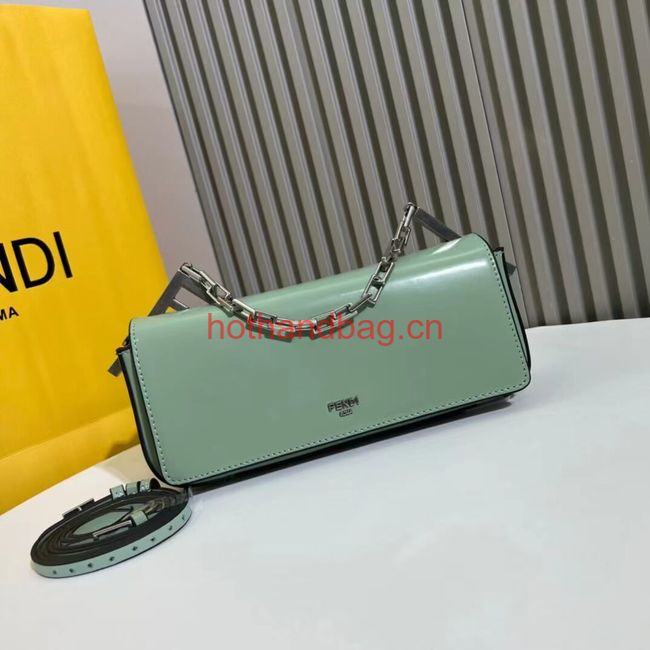 Fendi small smooth leather bag F1090 green Fendi small smooth leather bag F1090 green