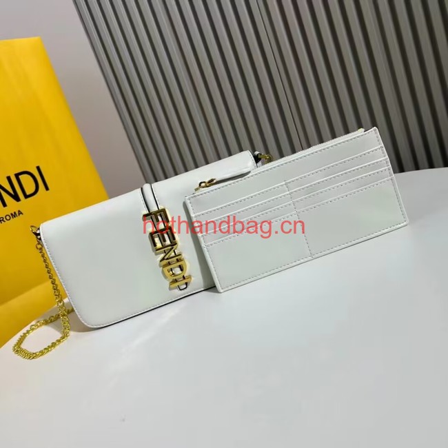 Fendi small smooth leather bag F1225 white Fendi small smooth leather bag F1225 white