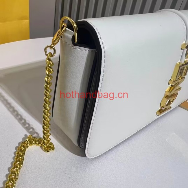 Fendi small smooth leather bag F1225 white Fendi small smooth leather bag F1225 white