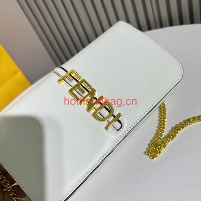 Fendi small smooth leather bag F1225 white Fendi small smooth leather bag F1225 white