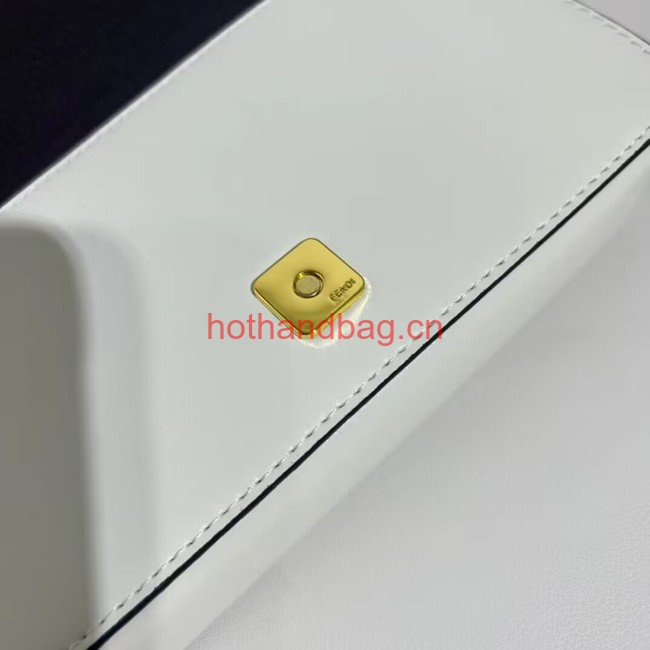 Fendi small smooth leather bag F1225 white Fendi small smooth leather bag F1225 white