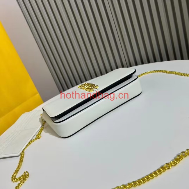Fendi small smooth leather bag F1225 white Fendi small smooth leather bag F1225 white