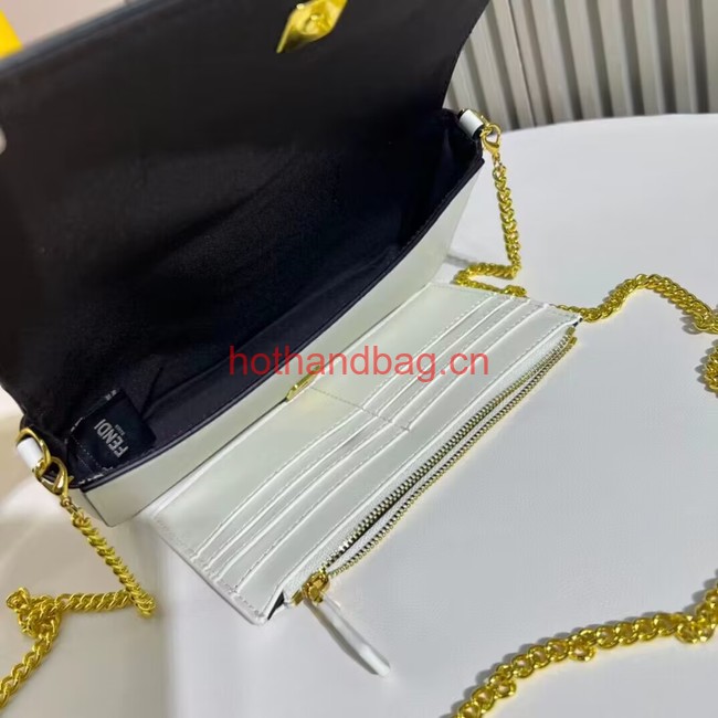 Fendi small smooth leather bag F1225 white Fendi small smooth leather bag F1225 white