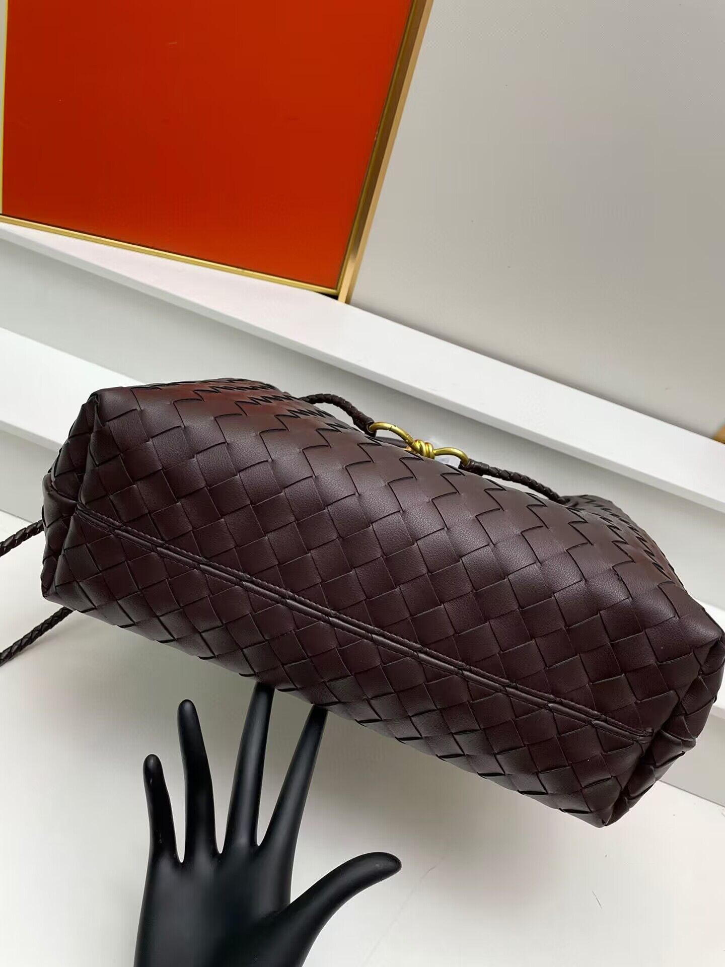 Bottega Veneta Andiamo Small Intrecciato Leather Tote 743572 Dark Brown Bottega Veneta Andiamo Small Intrecciato Leather Tote 743572 Dark Brown