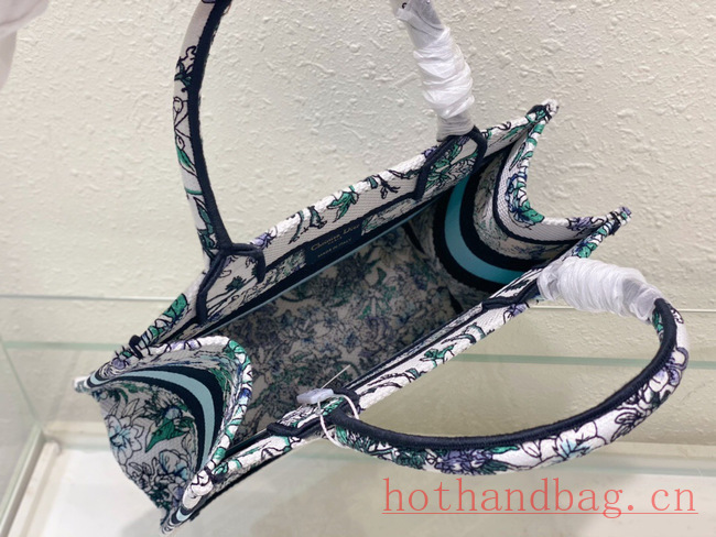 SMALL DIOR BOOK TOTE Multicolor Florilegio Embroidery M1296ZRG-2 SMALL DIOR BOOK TOTE Multicolor Florilegio Embroidery M1296ZRG-2