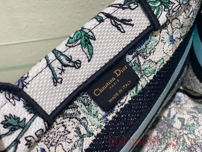 SMALL DIOR BOOK TOTE Multicolor Florilegio Embroidery M1296ZRG-2 SMALL DIOR BOOK TOTE Multicolor Florilegio Embroidery M1296ZRG-2