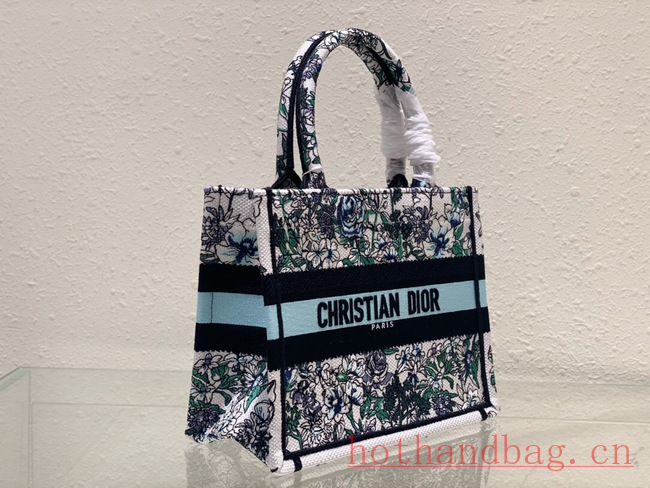 SMALL DIOR BOOK TOTE Multicolor Florilegio Embroidery M1296ZRG-2 SMALL DIOR BOOK TOTE Multicolor Florilegio Embroidery M1296ZRG-2