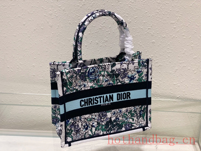SMALL DIOR BOOK TOTE Multicolor Florilegio Embroidery M1296ZRG-2 SMALL DIOR BOOK TOTE Multicolor Florilegio Embroidery M1296ZRG-2