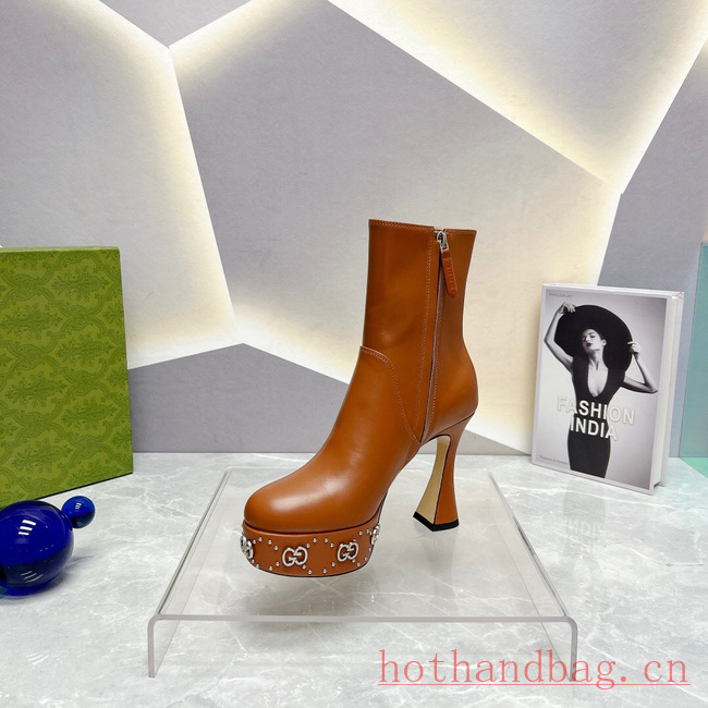 Gucci WOMENS PLATFORM BOOT WITH GG STUDS 93577-4 Gucci WOMENS PLATFORM BOOT WITH GG STUDS 93577-4