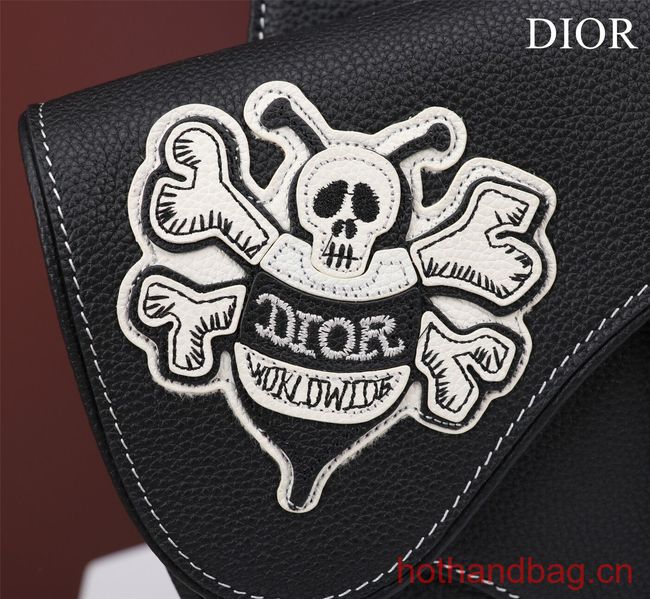 Dior Essentials SADDLE BAG Grained Calfskin 1ADPO093H BLACK Dior Essentials SADDLE BAG Grained Calfskin 1ADPO093H BLACK