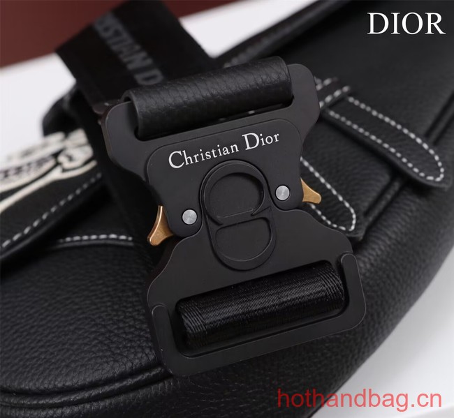 Dior Essentials SADDLE BAG Grained Calfskin 1ADPO093H BLACK Dior Essentials SADDLE BAG Grained Calfskin 1ADPO093H BLACK