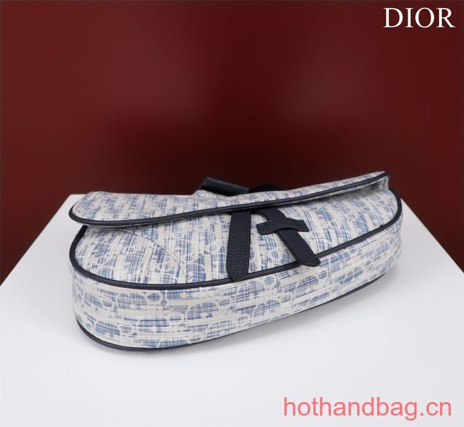 Dior Essentials SADDLE BAG Oblique Jacquard 1ADPO093 light blue Dior Essentials SADDLE BAG Oblique Jacquard 1ADPO093 light blue