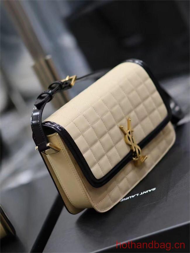 SAINT LAUREN SOLFERINO MEDIUM SATCHEL IN QUILTED NUBUCK SUEDE Y886305 OFF WHITE AND BLACK SAINT LAUREN SOLFERINO MEDIUM SATCHEL IN QUILTED NUBUCK SUEDE Y886305 OFF WHITE AND BLACK