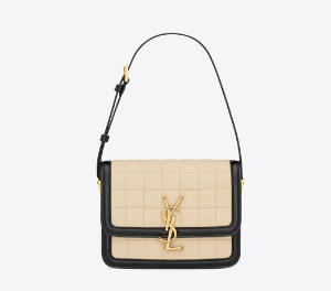 SAINT LAUREN SOLFERINO SMALL SATCHEL IN QUILTED NUBUCK SUEDE 739139 OFF WHITE AND BLACK SAINT LAUREN SOLFERINO SMALL SATCHEL IN QUILTED NUBUCK SUEDE 739139 OFF WHITE AND BLACK